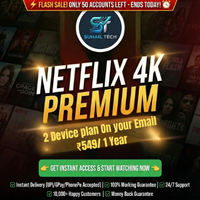 Netflix 4K Ultra HD Premium On Your Personal e-mail Activation • 2 Device • 1 Year Plan